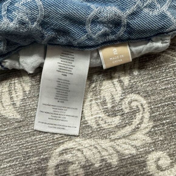 Michael Kors Women's Size 2 Blue Denim Monogram Mini Skirt Vintage - Picture 4 of 6